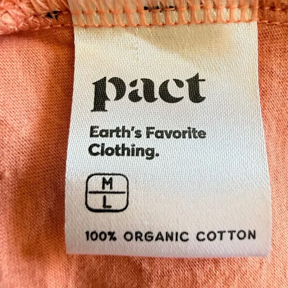 Pact Organic Cotton Rosie Staycation Short Robe  pink tropical palm SZ M #2639 - Picture 11 of 14
